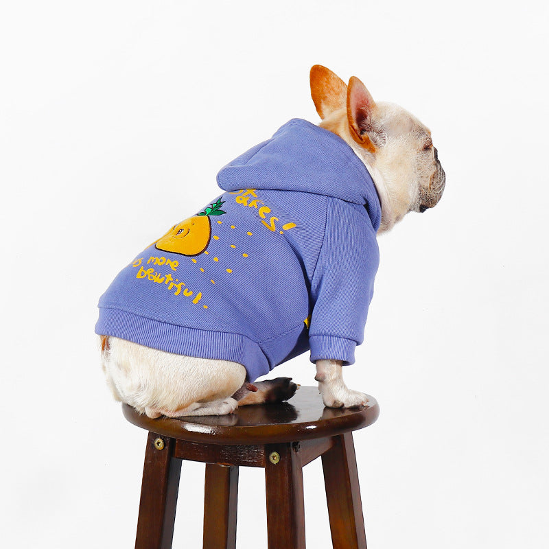 Dog Winter Cotton Sweatshirt with Hood Thick Bulldog Pug Bichon Teddy