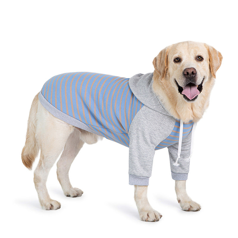 Vêtements d'hiver pour gros chien sweat-shirt rayé à deux pattes golden retriever labrador