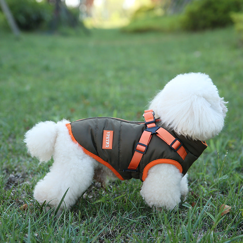 Veste d'hiver chaude et imperméable pour chien poitrine et dos universelle Teddy Corgi 