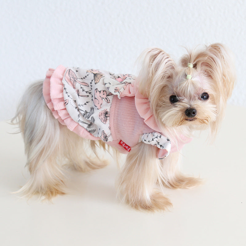 Small dog cotton skirt for traction