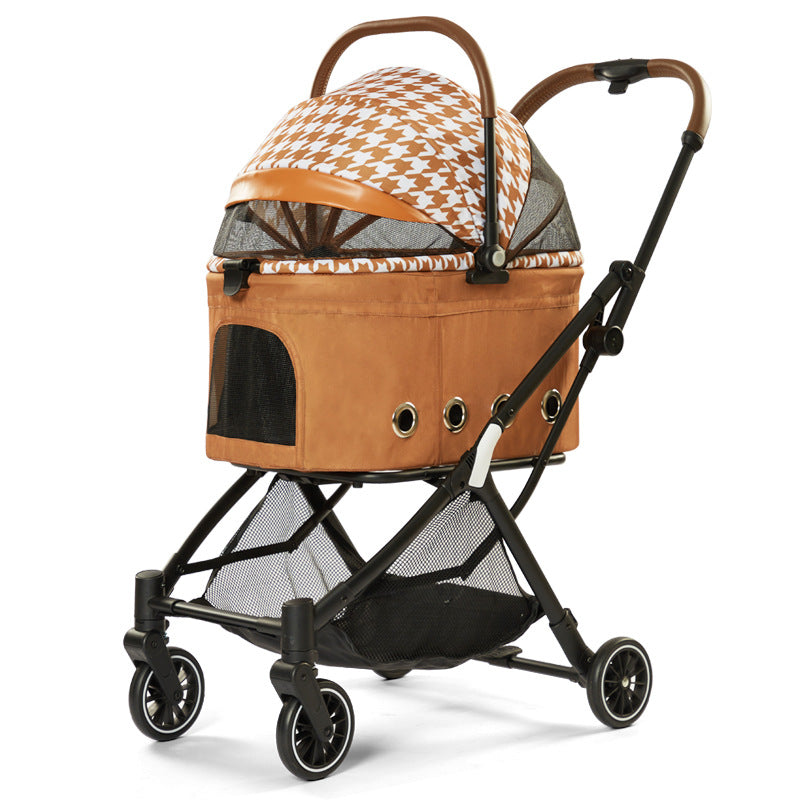 Foldable pet stroller suitable for small and medium-sized dogs and cats