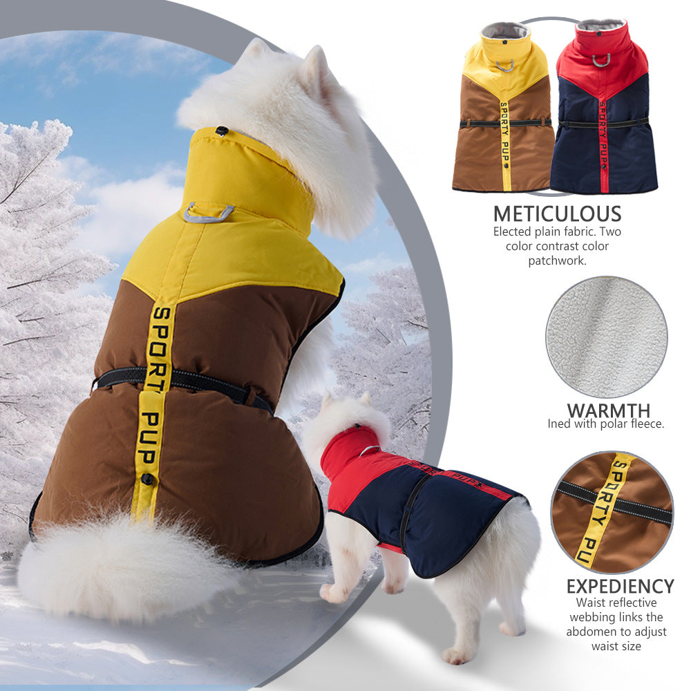 Thickened warm dog jacket suitable for medium and large dogs