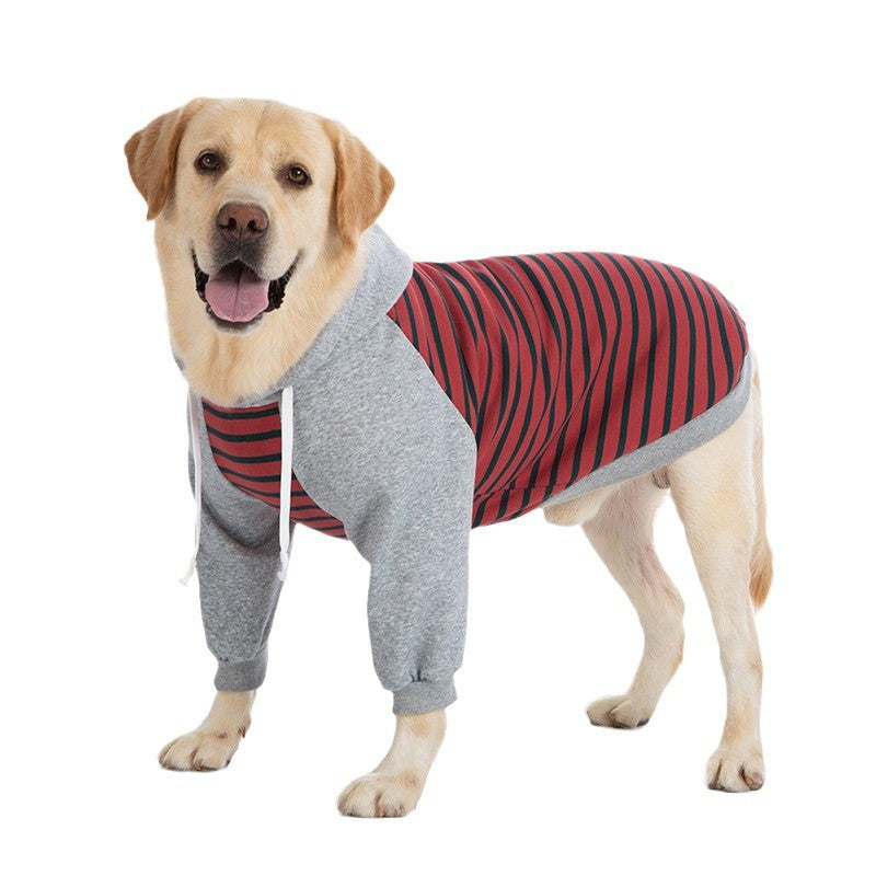 Vêtements d'hiver pour gros chien sweat-shirt rayé à deux pattes golden retriever labrador