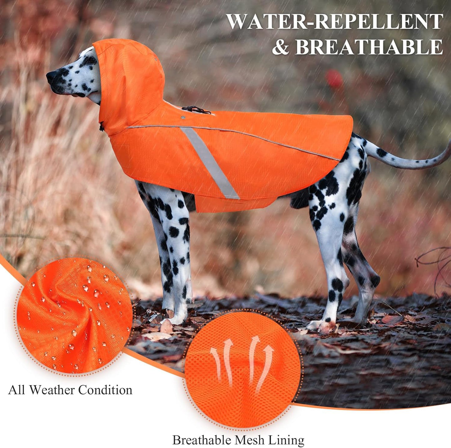 Imperméable pour chien de petite et moyenne taille, réfléchissant et léger