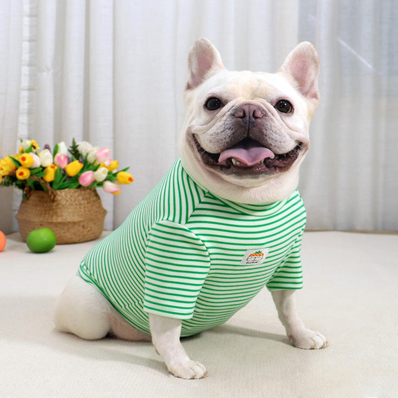 Chemise rayée élastique pour chien de petite et moyenne taille 