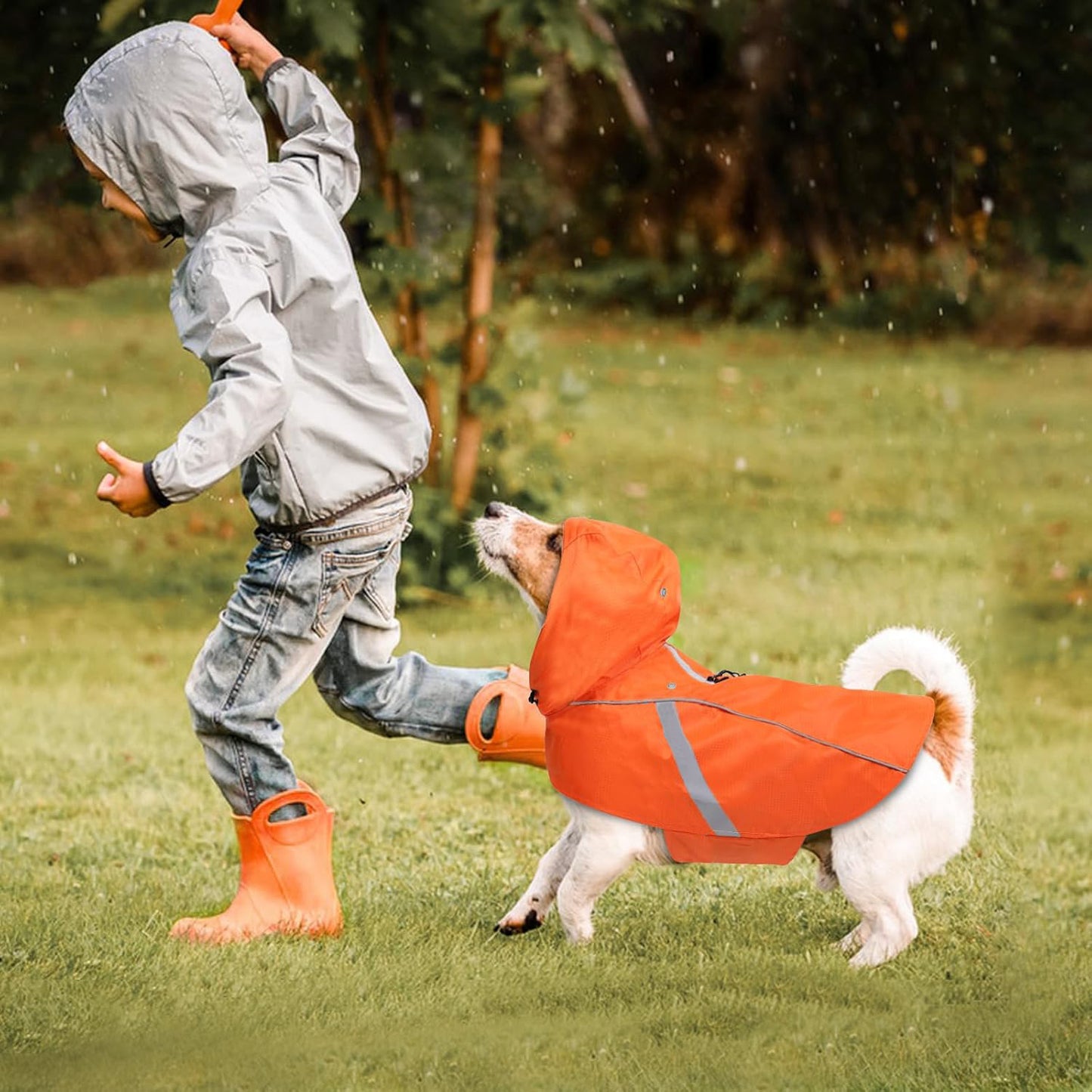 Imperméable pour chien de petite et moyenne taille, réfléchissant et léger