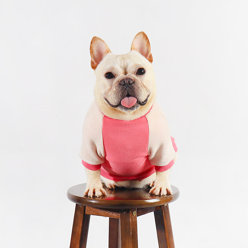 Sweat-shirt d'hiver en pur coton et peluche pour bouledogue français 