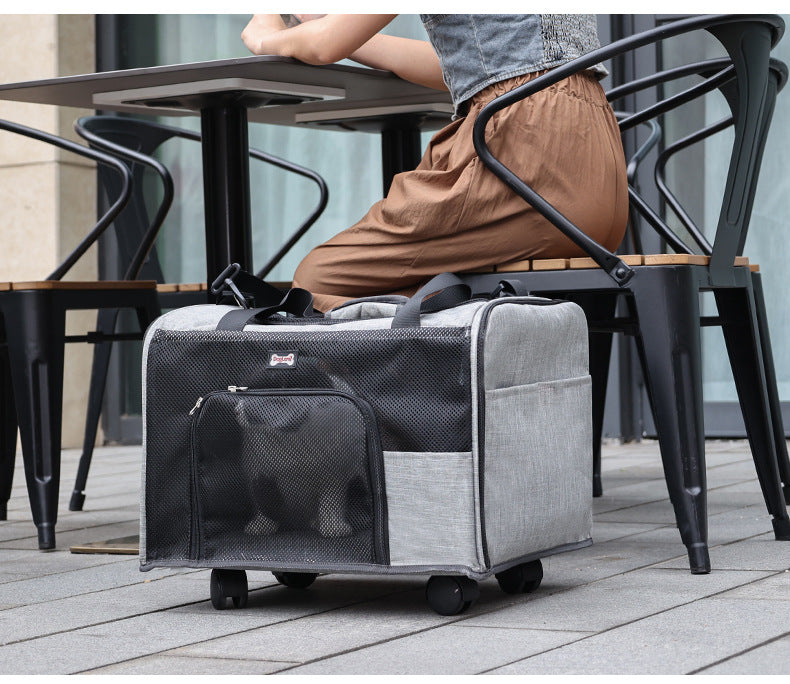 Sac pliable pour animaux de compagnie avec roulettes