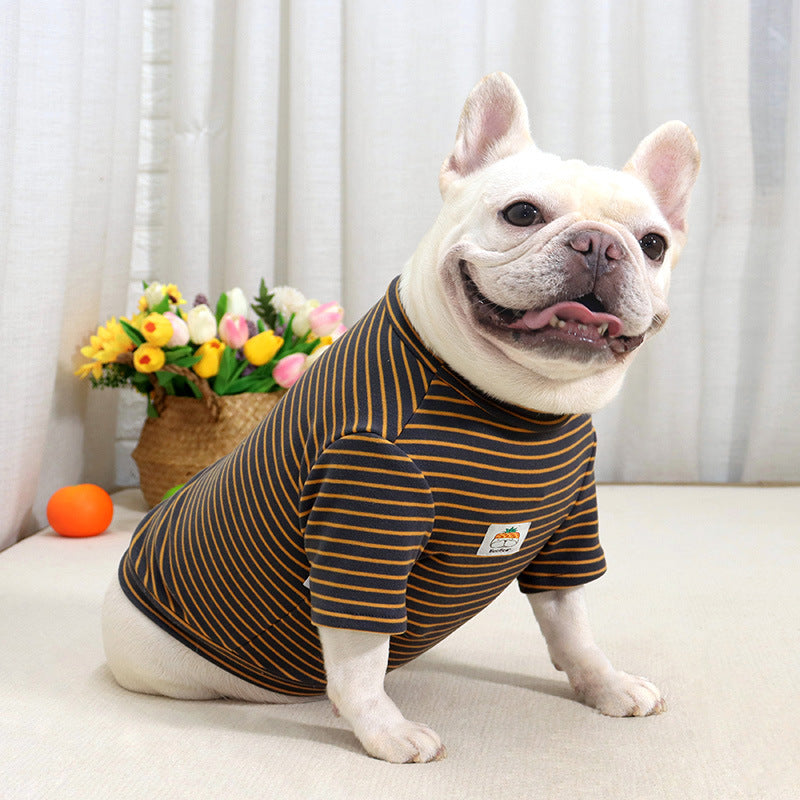 Chemise rayée élastique pour chien de petite et moyenne taille 