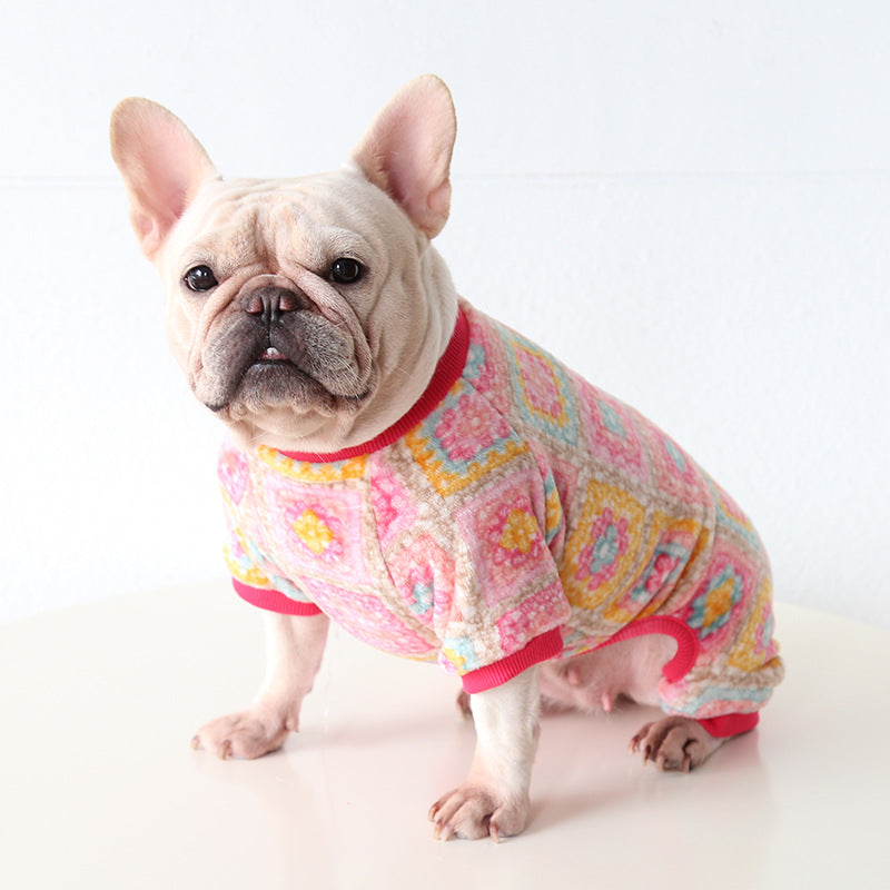 Plüsch warme pyjamas vierbeinigen kleidung corgi bulldog mops bulldog 