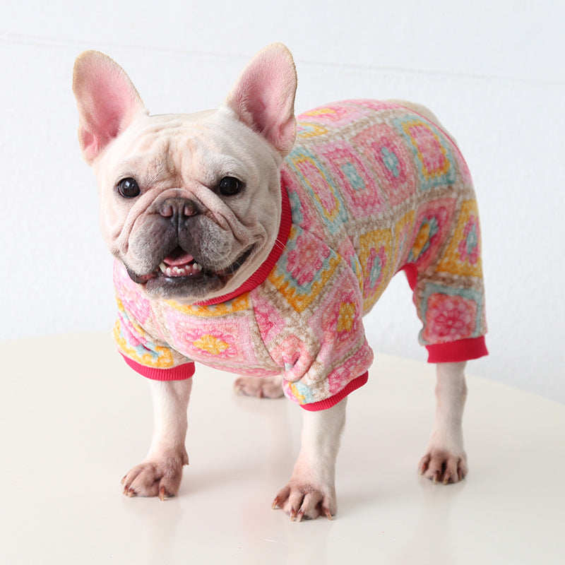 Plüsch warme pyjamas vierbeinigen kleidung corgi bulldog mops bulldog 