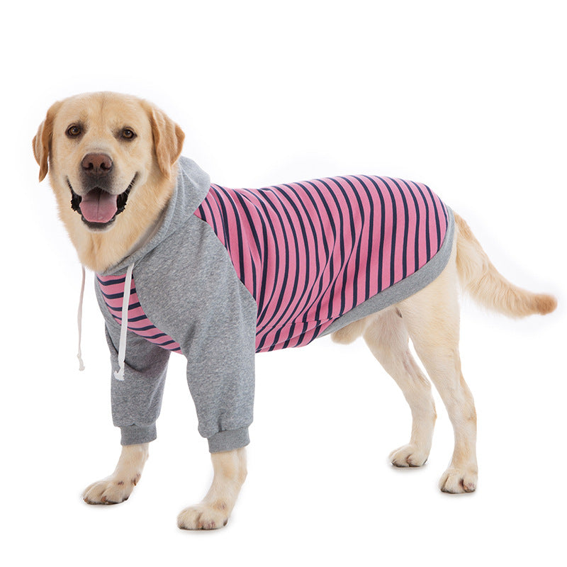 Vêtements d'hiver pour gros chien sweat-shirt rayé à deux pattes golden retriever labrador