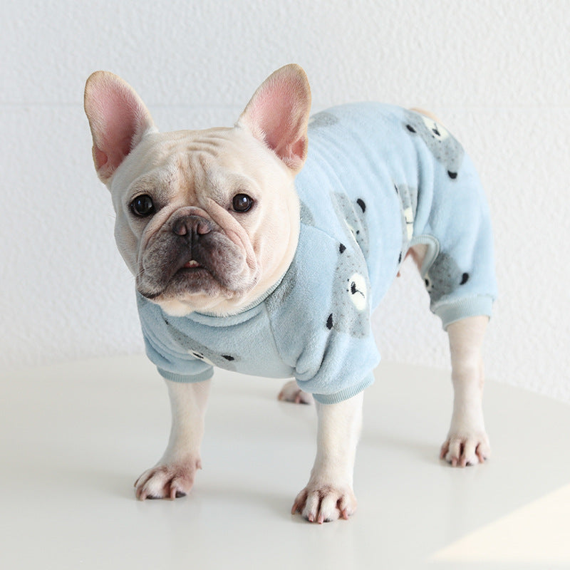 Plüsch warme pyjamas vierbeinigen kleidung corgi bulldog mops bulldog 