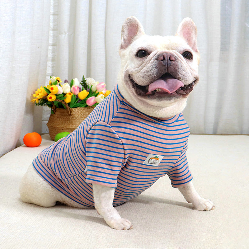 Chemise rayée élastique pour chien de petite et moyenne taille 