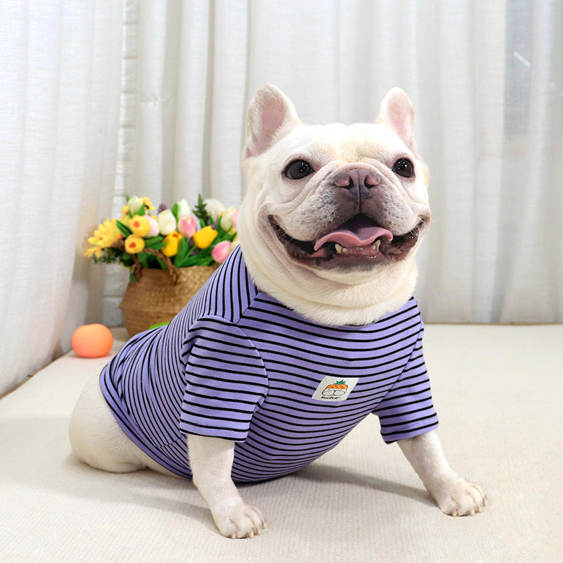 Chemise rayée élastique pour chien de petite et moyenne taille 