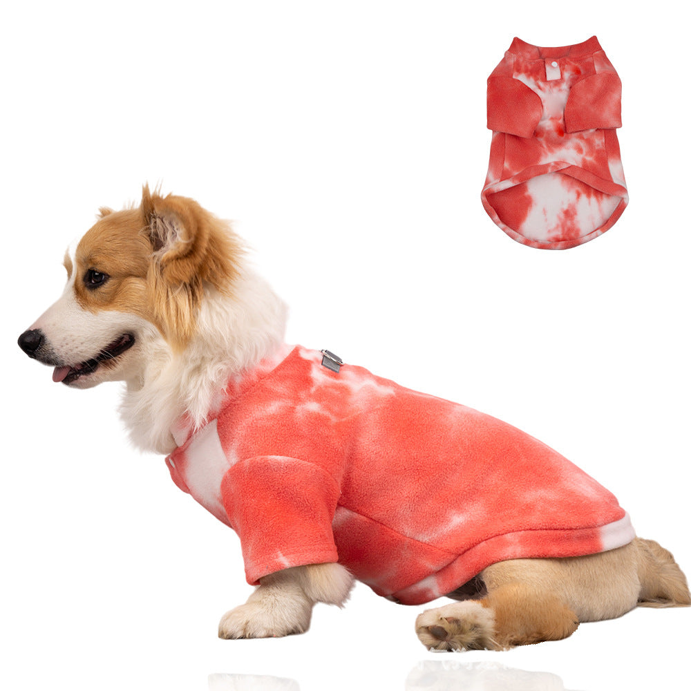 Fashion pet sweatshirt tie-dye polar fleece suitable for small and medium dogs