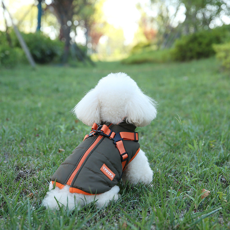 Veste d'hiver chaude et imperméable pour chien poitrine et dos universelle Teddy Corgi 