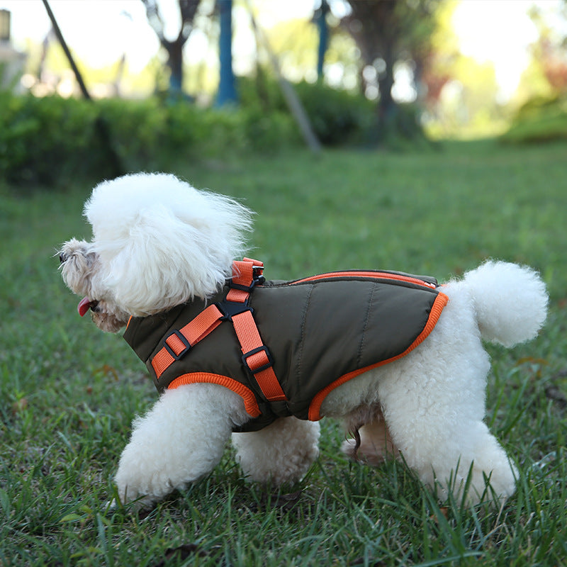 Veste d'hiver chaude et imperméable pour chien poitrine et dos universelle Teddy Corgi 