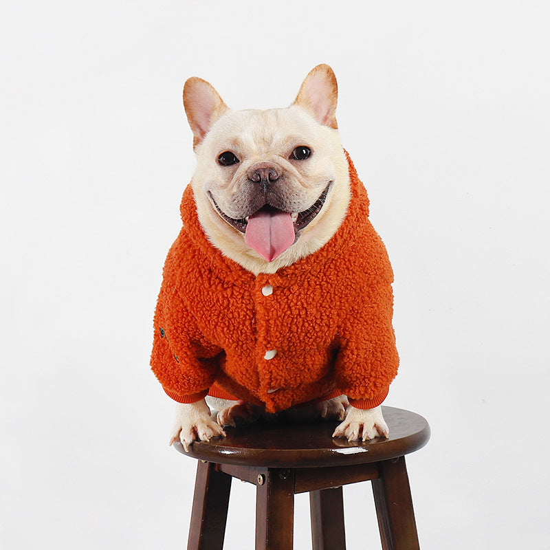 Hunde-Sweatshirt, dicker Stil, Mops, französische Bulldogge, warme Winterkleidung 