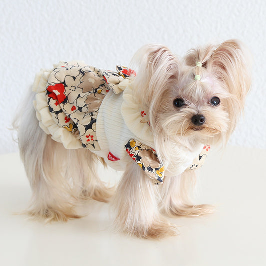 Small dog cotton skirt for traction