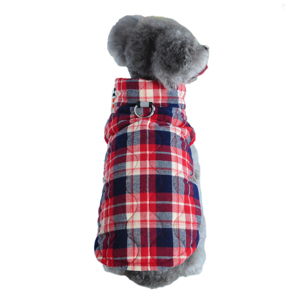 Veste d'hiver épaisse pour chien, manteau en coton de style britannique