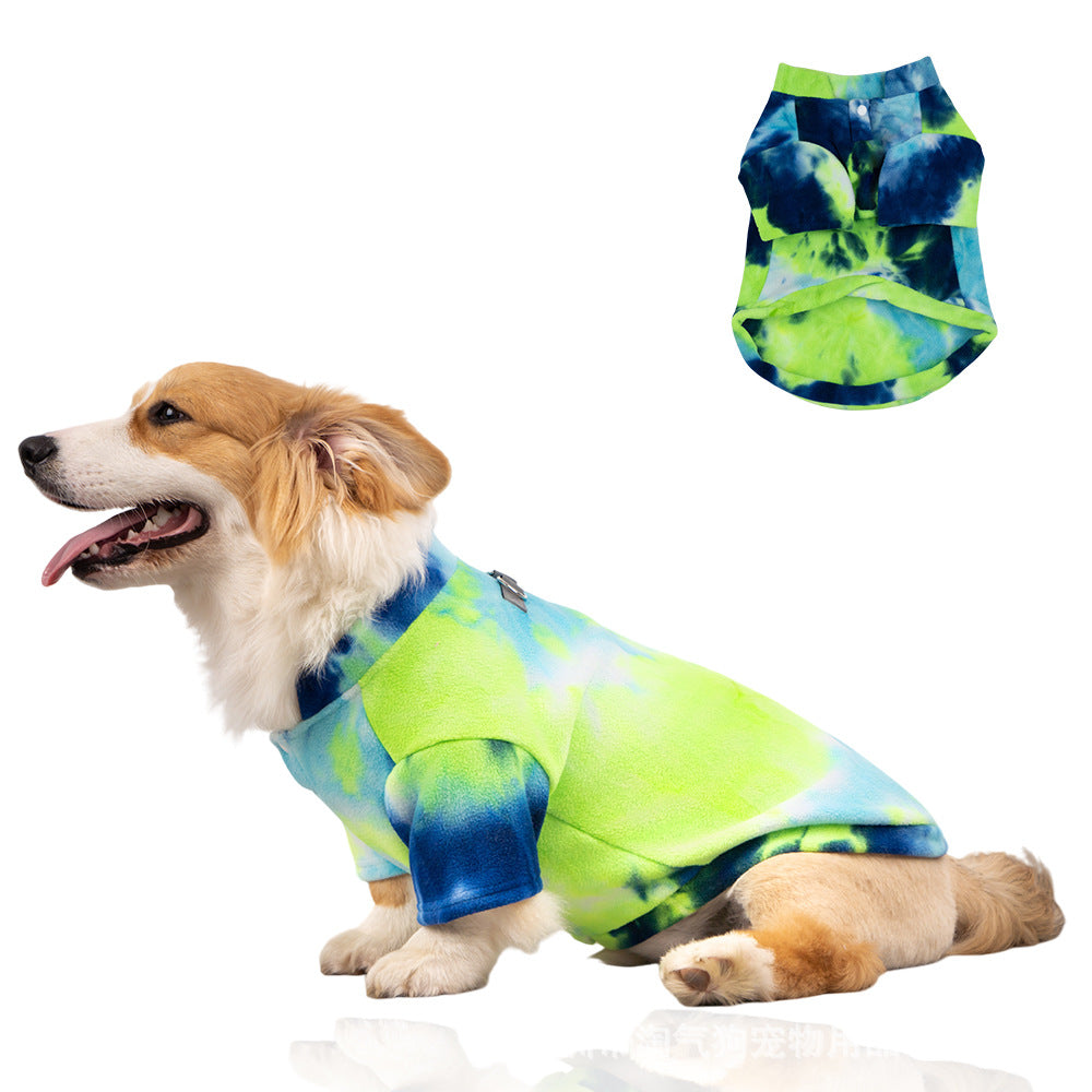 Fashion pet sweatshirt tie-dye polar fleece suitable for small and medium dogs