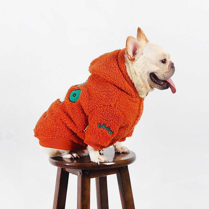 Hunde-Sweatshirt, dicker Stil, Mops, französische Bulldogge, warme Winterkleidung 