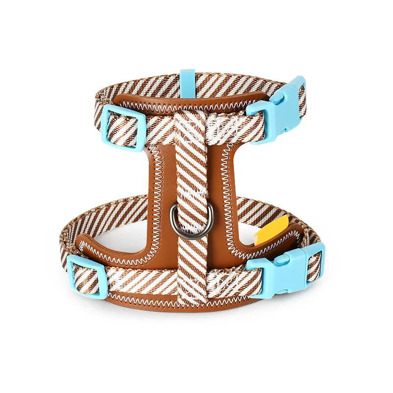 Dog leather chest strap with traction rope, soft and comfortable, lightweight dog collar, suitable for small dogs and cats