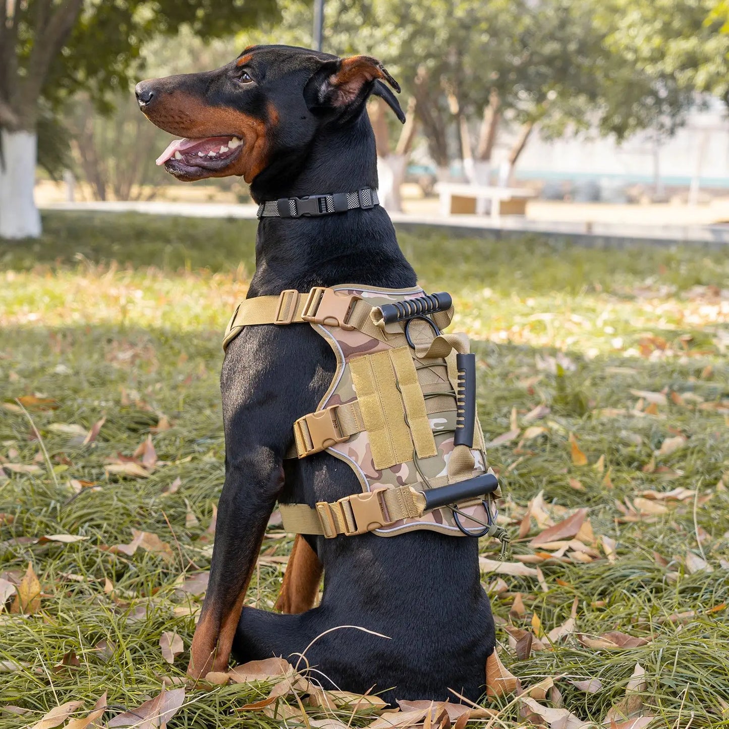 Tactical Dog Harness with Handle - Military Grade Anti-Pull Harness for Large Dogs, Breathable Reflective