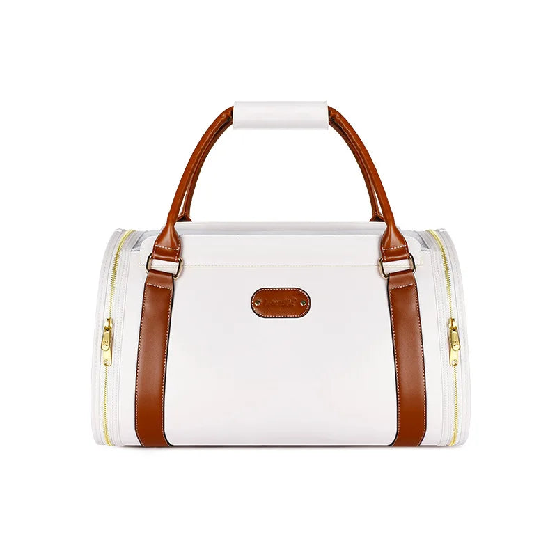 Luxury PU Leather Pet Bag for Small Dogs and Cats Travel Tote Bag Breathable Washable Mat