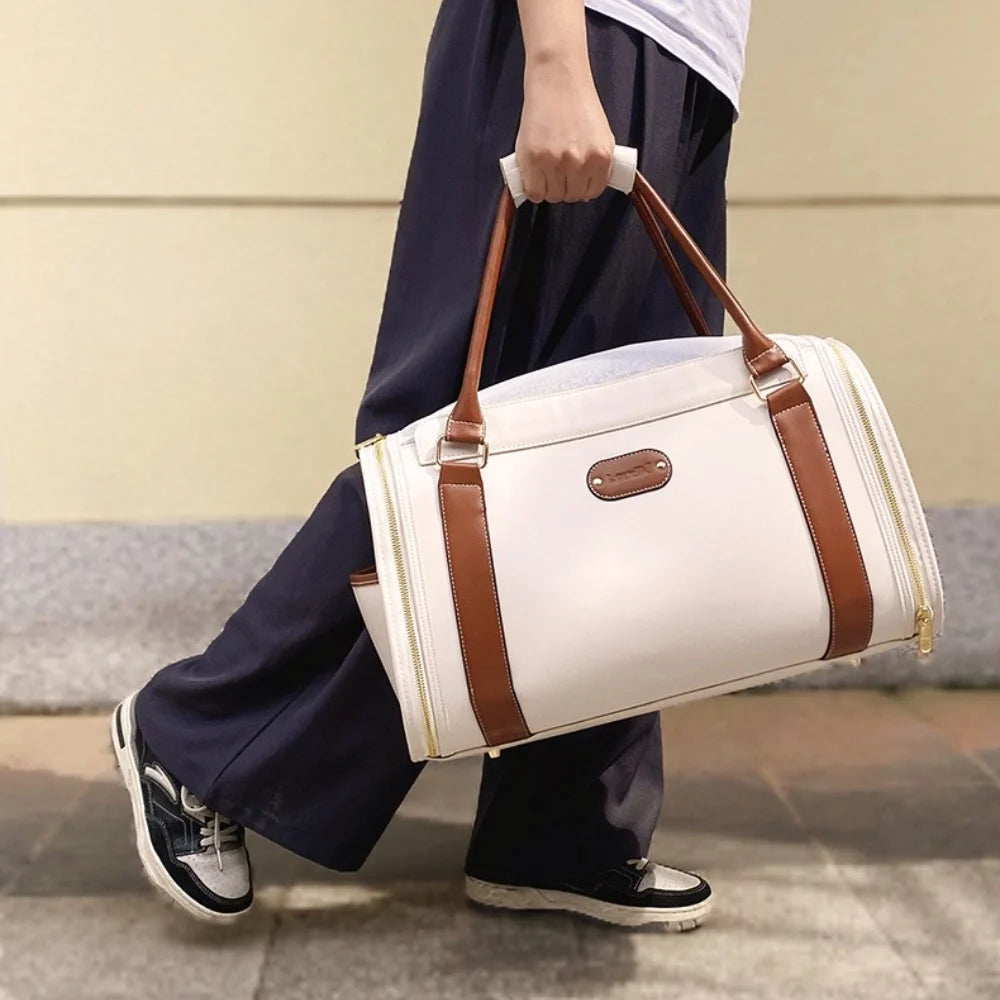 Luxury PU Leather Pet Bag for Small Dogs and Cats Travel Tote Bag Breathable Washable Mat