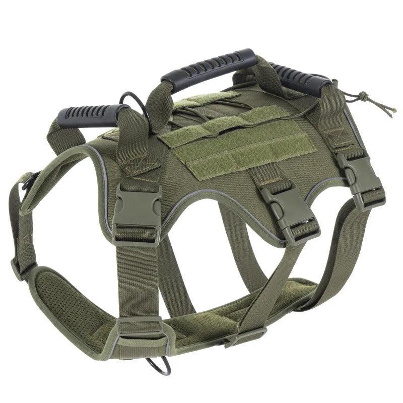 Tactical Dog Harness with Handle - Military Grade Anti-Pull Harness for Large Dogs, Breathable Reflective