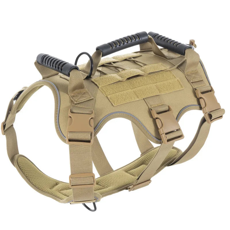 Tactical Dog Harness with Handle - Military Grade Anti-Pull Harness for Large Dogs, Breathable Reflective