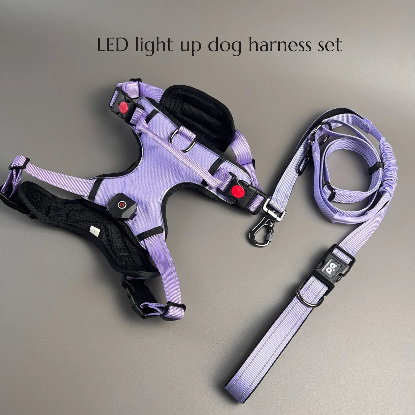LED Dog Harness with Handle - 6 hours long battery life, waterproof Oxford cloth, stylish dog walking for medium and large dogs