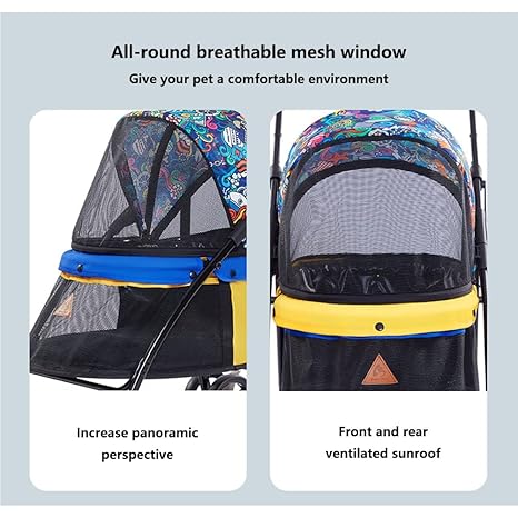 Pet stroller quickly folds, maximum load capacity 15 kg