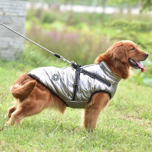 Dog Jacket with Chest and Back Traction Integrated Reflective Warmth for Large Dogs