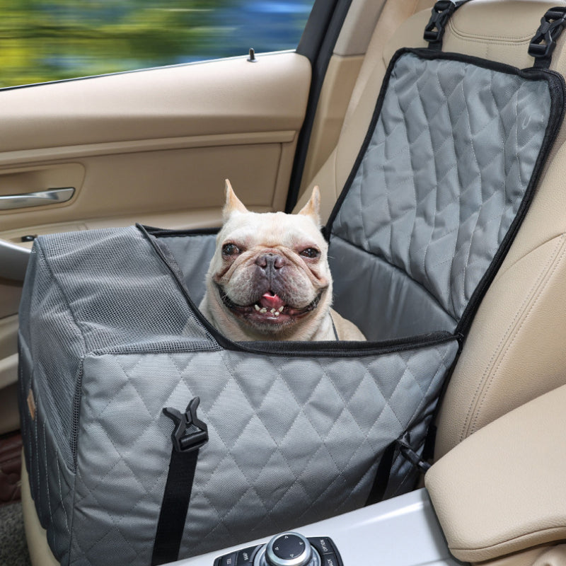 Dog car seat and bed combo.