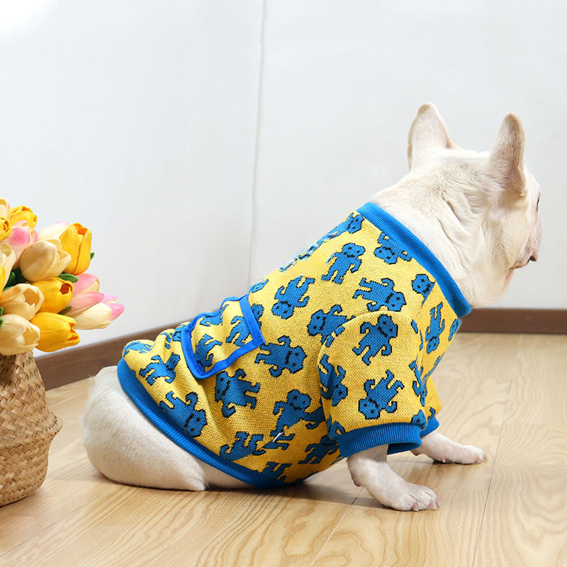 Dog winter clothes knitted sweater lining plus fleece